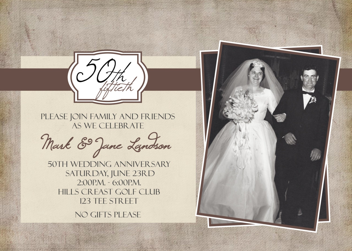 50Th Anniversary Photo Invitation Cards 3