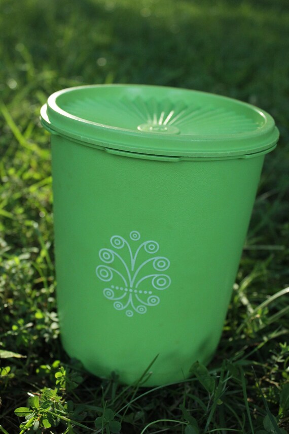 Vintage Tupperware Canister Lime Green by DoodahsAttic on Etsy