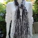 All Fringe Scarf Black and White Handtied READY to ship