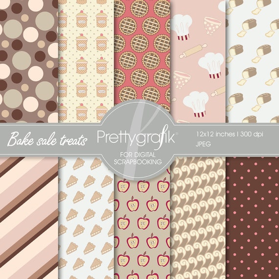 Bake sale digital paper, commercial use, scrapbook papers, background - PS525 Il_570xn