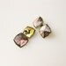 RESERVED for Bob............1920s Art Deco, Cuff Links Bezel Set Faceted Oyster Shell. USA