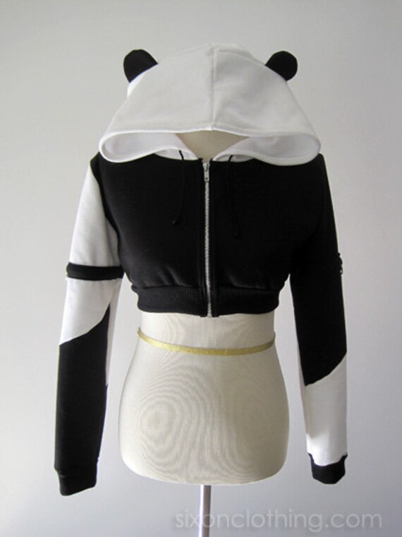 Panda crop hoodie Clearance