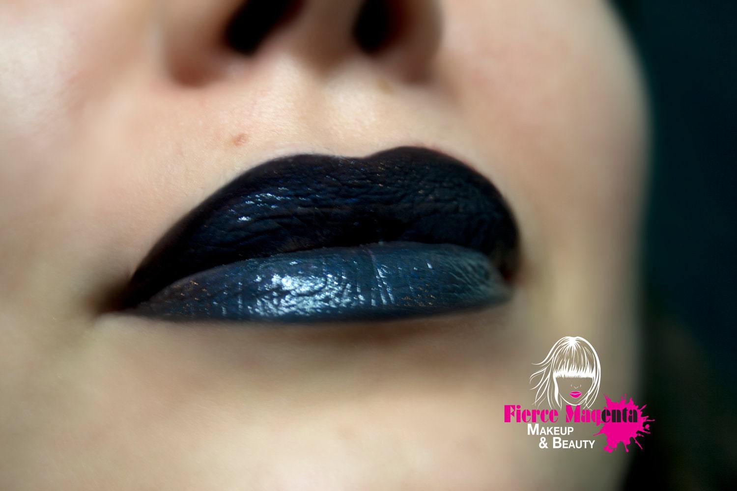 Teal blue lipstick