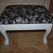 RESERVED: Antique Vintage Heated Foot Stool, Black and White, chic