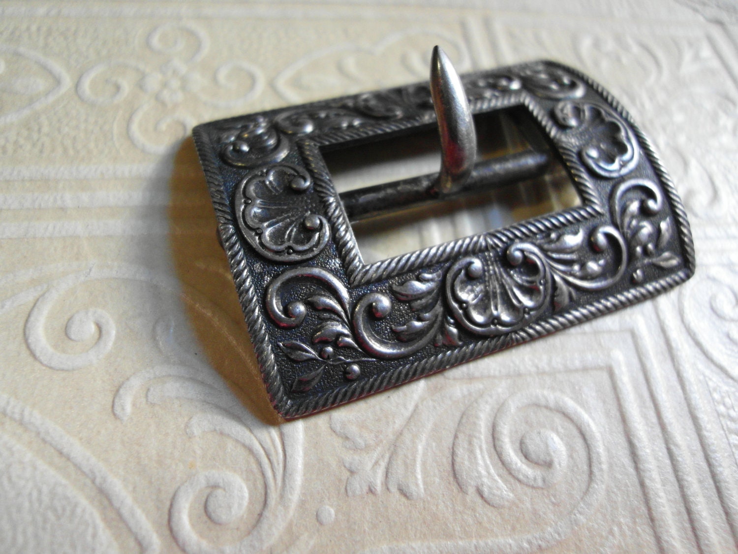 Antique Belt Buckle Sterling Victorian Buckle by YearningHearts