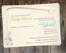 Unique fishing baby shower invitation related items | Etsy