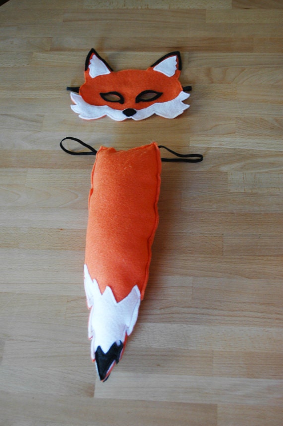 Fox Mask and Tail Set Halloween costume Children's