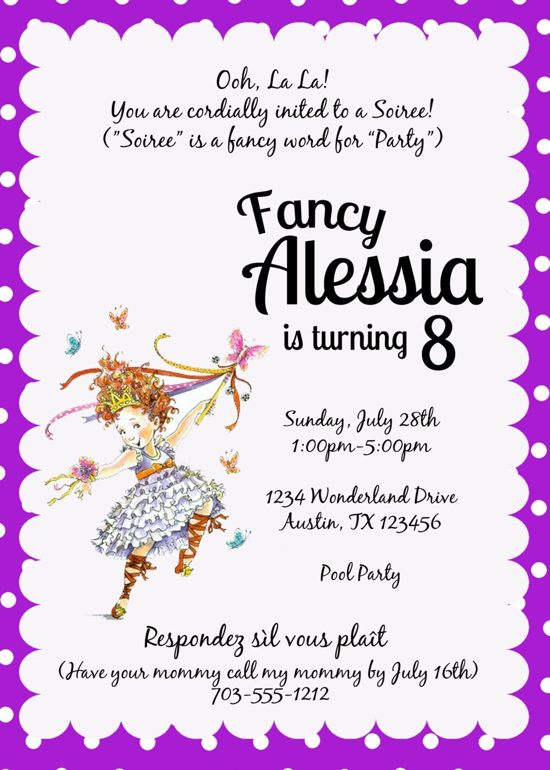 Fancy Nancy Invitation Themed Birthday by LuLuPaperPrints on Etsy