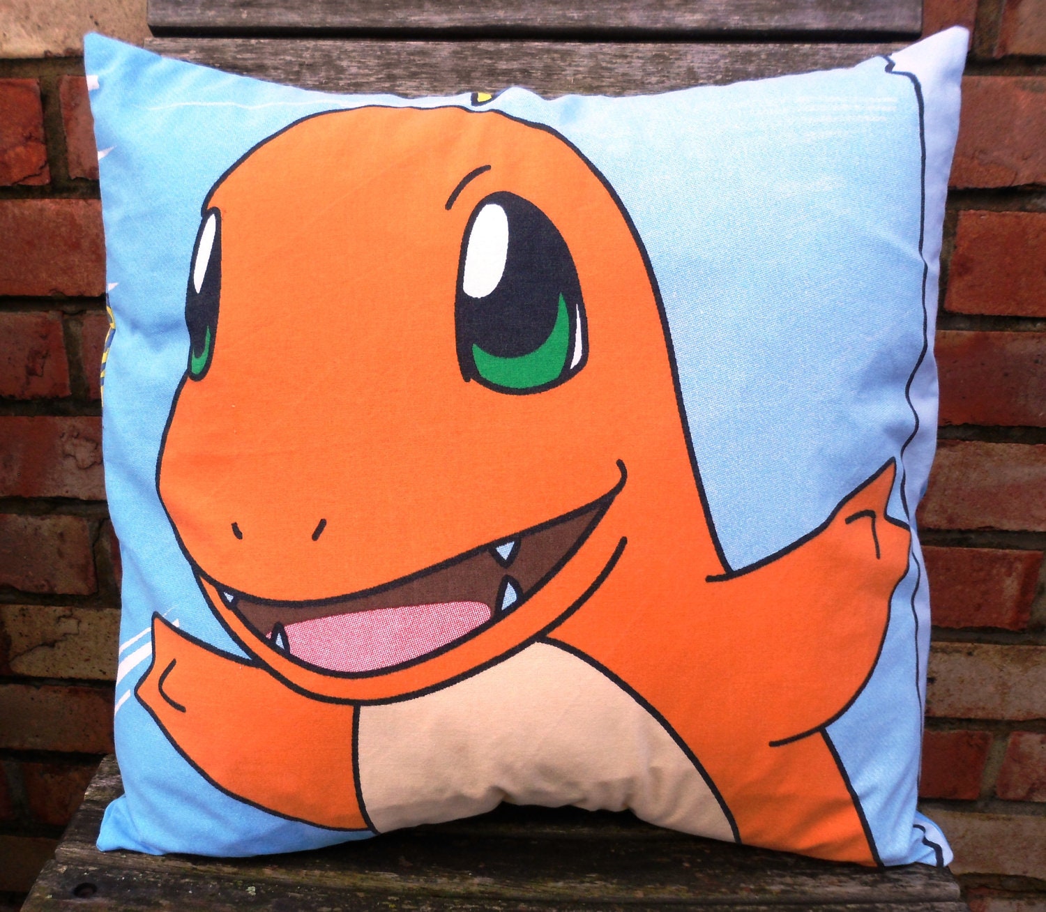 Pokemon Charmander Vintage Fabric Cushion handmade by Alien