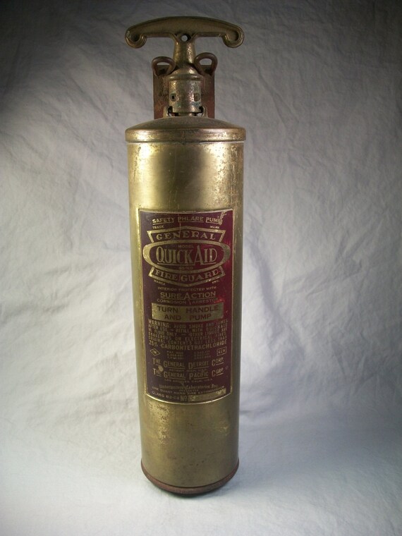 Vintage Brass General Quick Aid Fire Guard Extinguisher