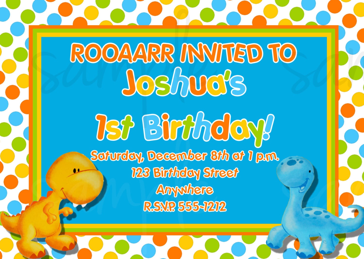 Little Dino Birthday Invitation