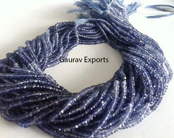AAA Quality Iolite Faceted Roundell 13 inch strand 3 - 3.5 mm approx