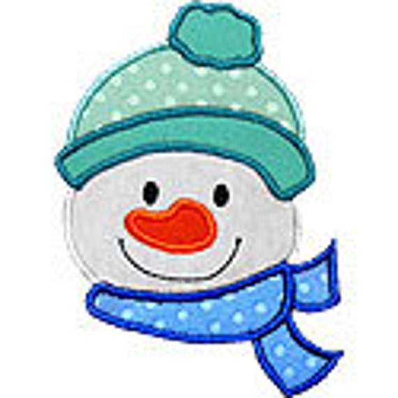 Cute Snowman Head Design Appliqued on a Children's Shirt