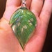 Lamp work Glass Silver Foil Leaf Lime Pendant Ready or that nice necklace project