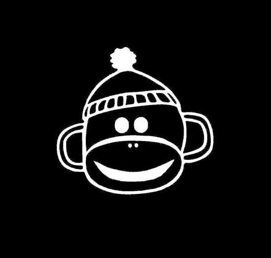 Sock Monkey Vinyl Decal