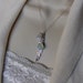 Silver long feather necklace, Sterling silver, freshwater coin pearl, aqua blue Chalcedony gemstone-FLOCK TOGETHER,, feather jewelry