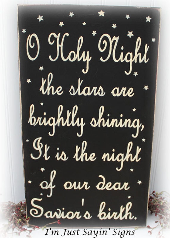 Items similar to O Holy Night Wood Sign on Etsy