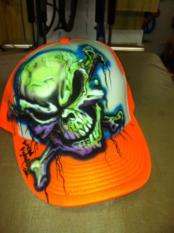 Custom personalized airbrush snapback trucker hat
