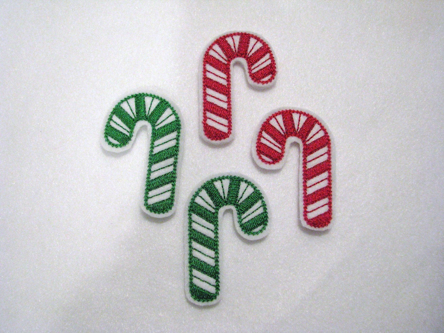 Candy Canes Embroidered Felt Appliques Set of by itsALLyourfelt