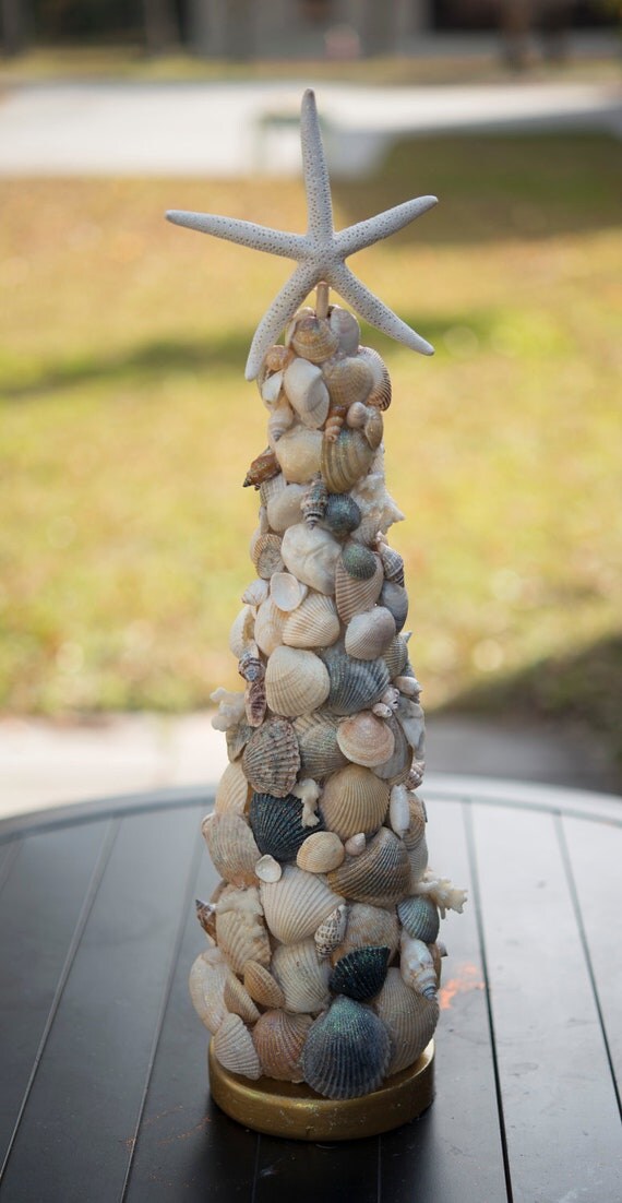 Items similar to Elegant Seashell Christmas Tree with Mixed Shells on Etsy