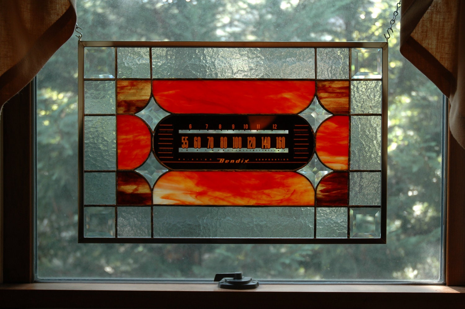 Antique Bendix Radio Dial Featured In Unique Stained Glass
