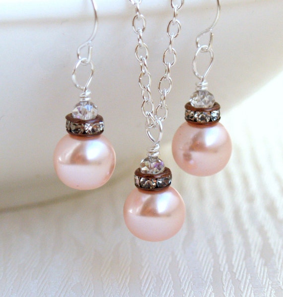 Blush Jewelry Set Bridesmaid T Set Bridesmaid Jewelry Set 6109