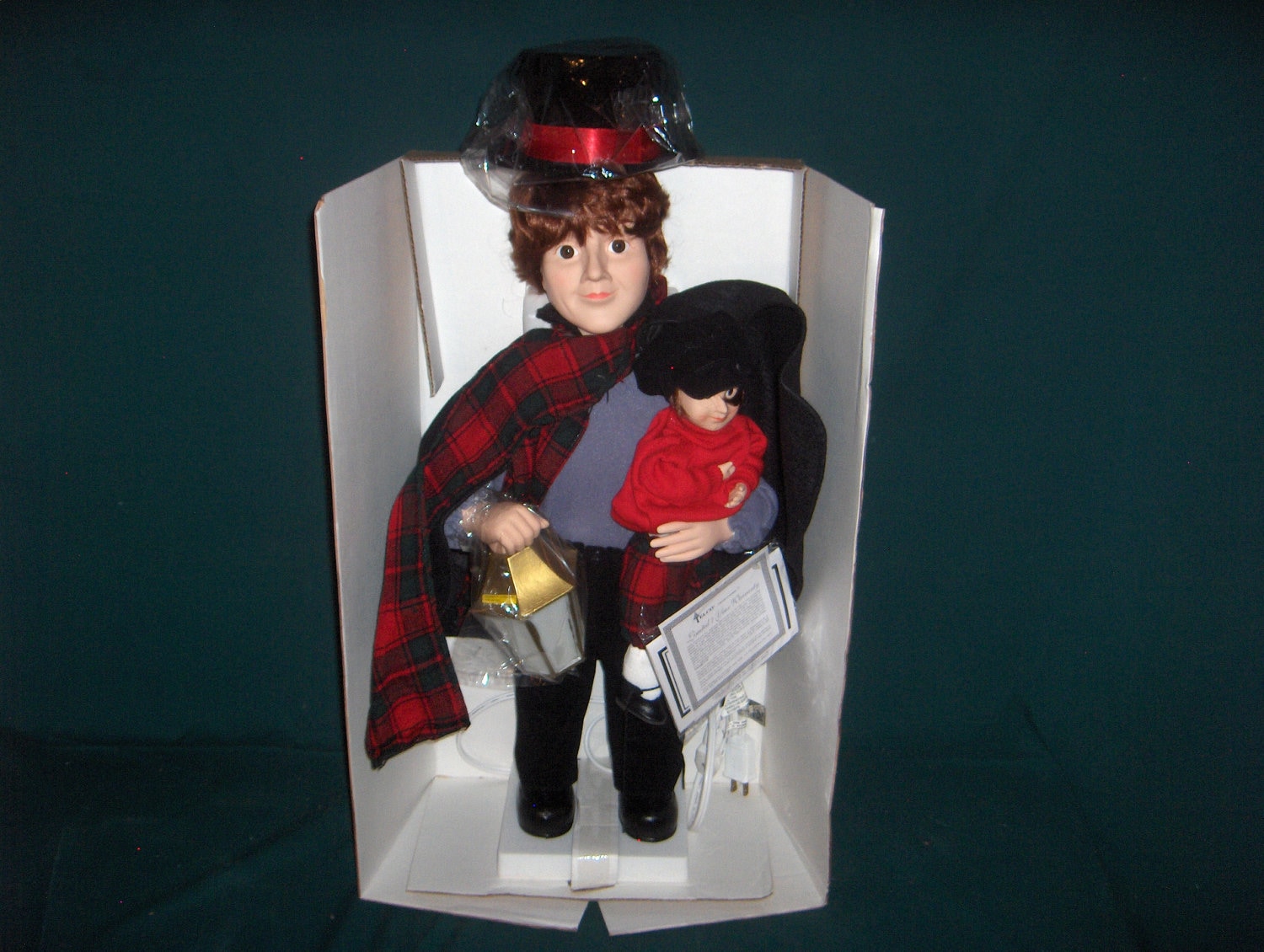 Vintage Telco Bob Cratchit and Tiny Tim Animated Lighted