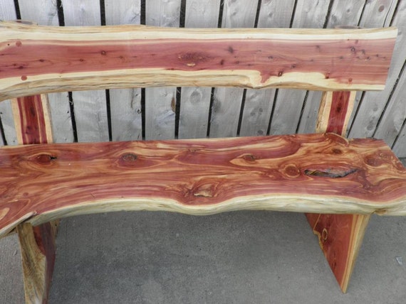 Items similar to Rustic Cedar Bench on Etsy