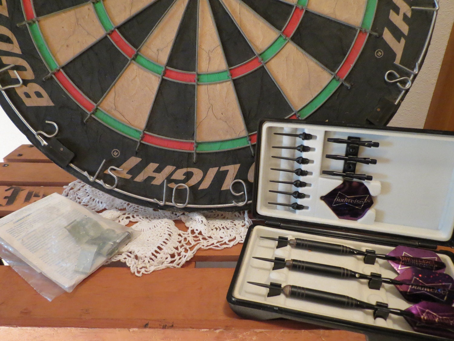 Vintage Pro Style Bristle Dart Board With Bud Light Logo Three
