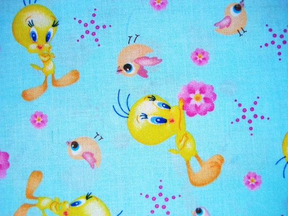 Looney Tunes Show Blue Tweety Bird Fat Quarter Fabric