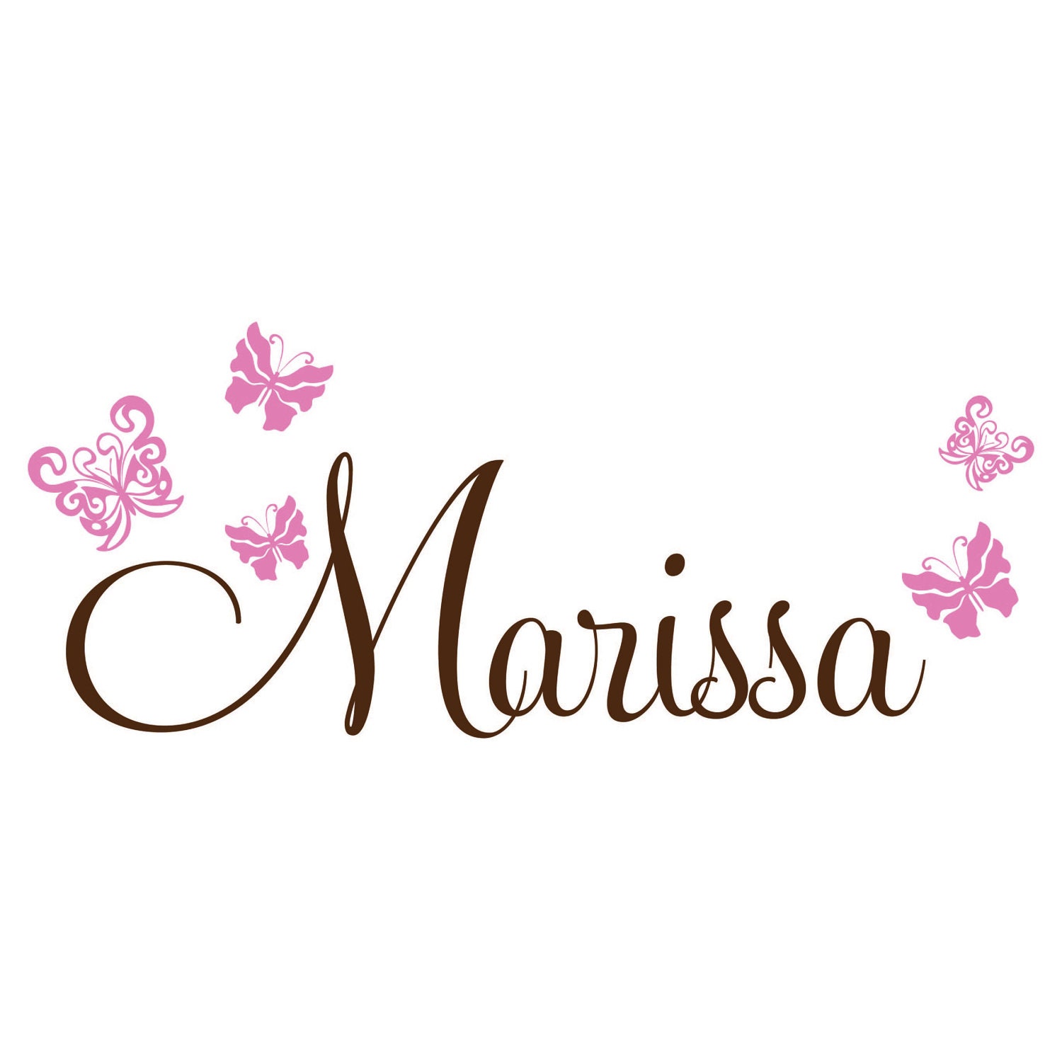 Personalized Vinyl Butterfly Name Wall Decal Baby Girl