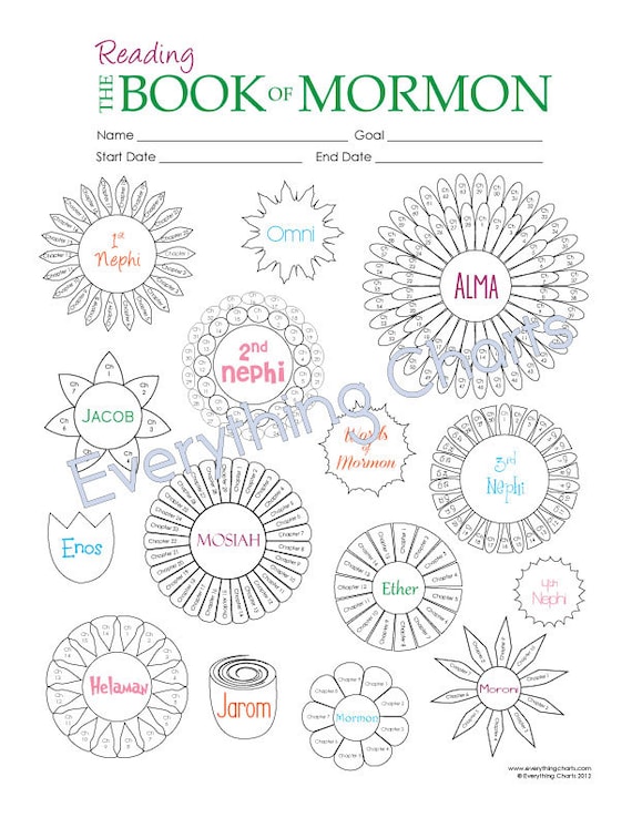 Book of Mormon Reading Chart PDF File/Printable