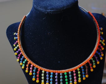 Elegant, fun metal collar choker Neon Necklace