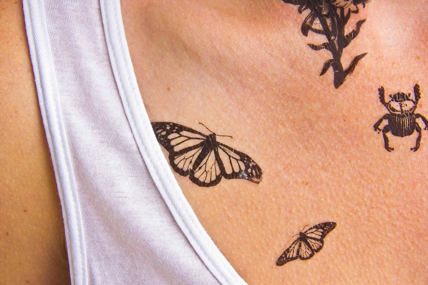 Butterfly temporary tattoo Set of 2 by Tattify on Etsy