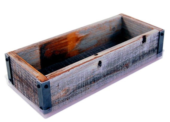 Reclaimed Barnwood Planter Box Made From Rustic Weathered