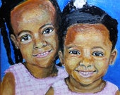 Have Your Portrait Commissioned on a 8 x 8 Tile, Two Subjects