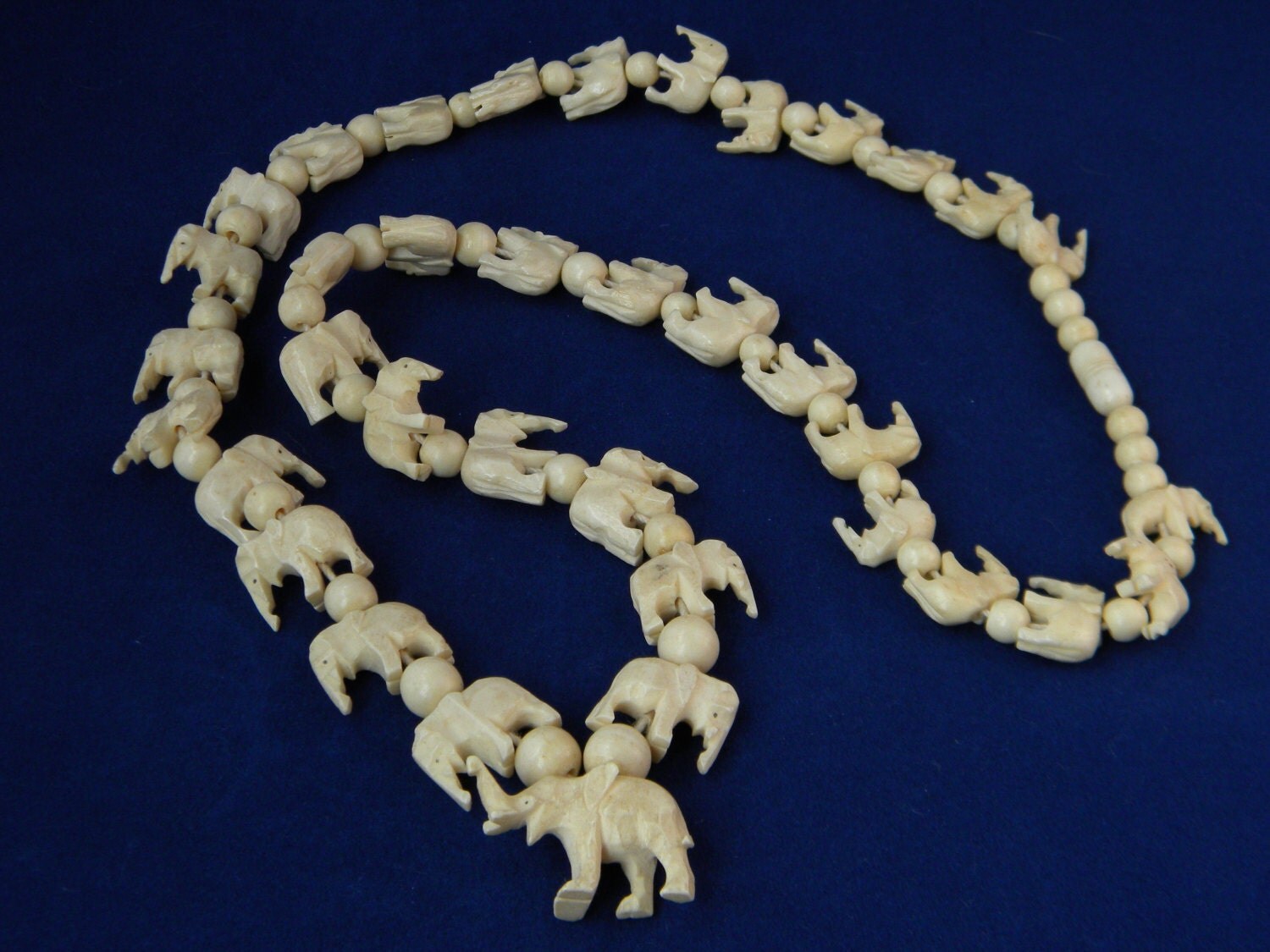 Antique Pre ban Ivory elephant necklace pre 1947