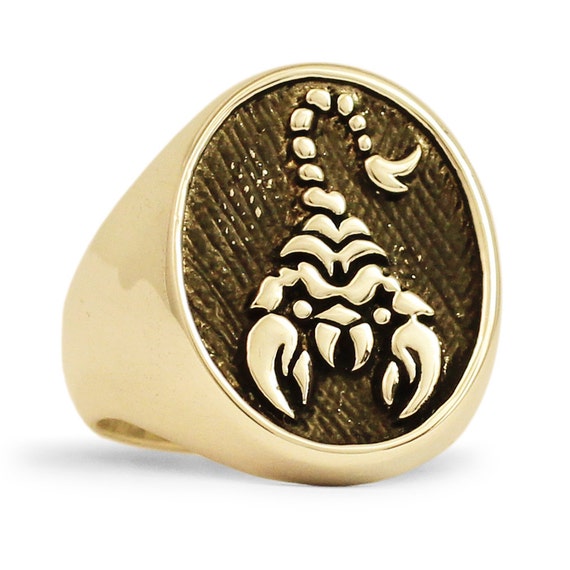 Bronze Scorpion Ring Horoscope Sign Scorpio by Sterling925Silver