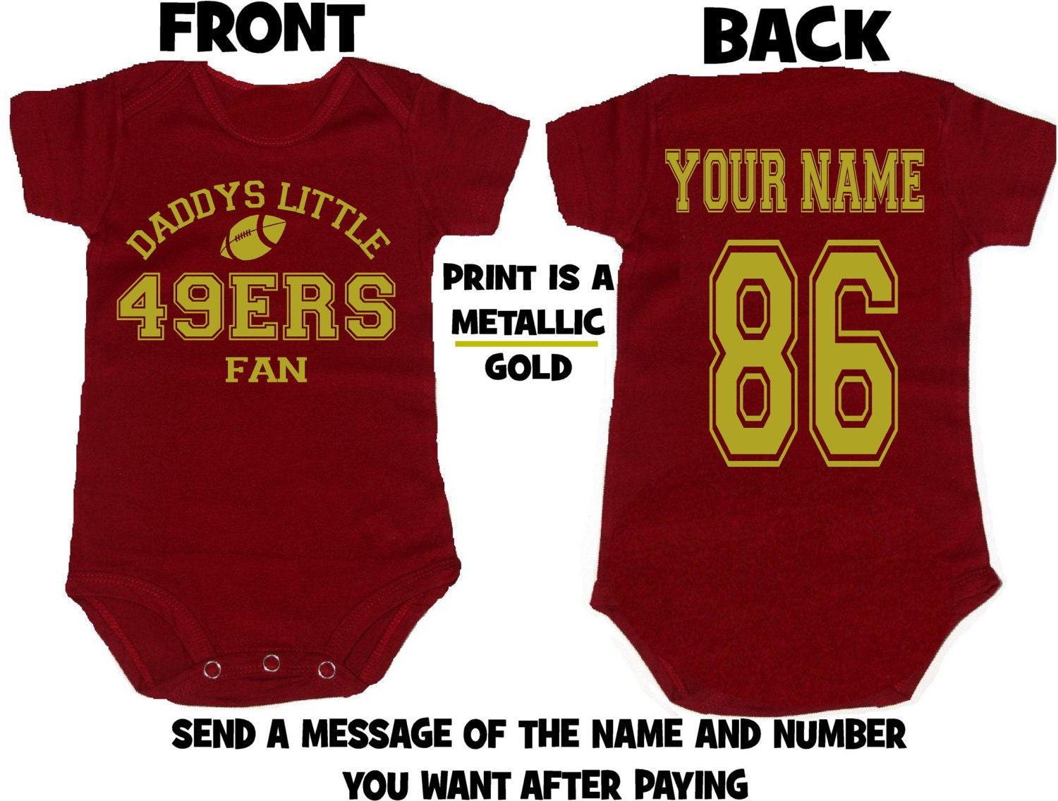 daddys mommy 49ers baby jersey customized by SweetRosyCheeks