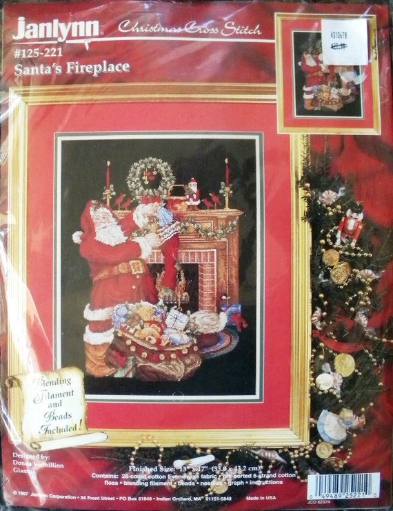 Santa's Fireplace Christmas Cross Stitch Kit 1997 by patternmania