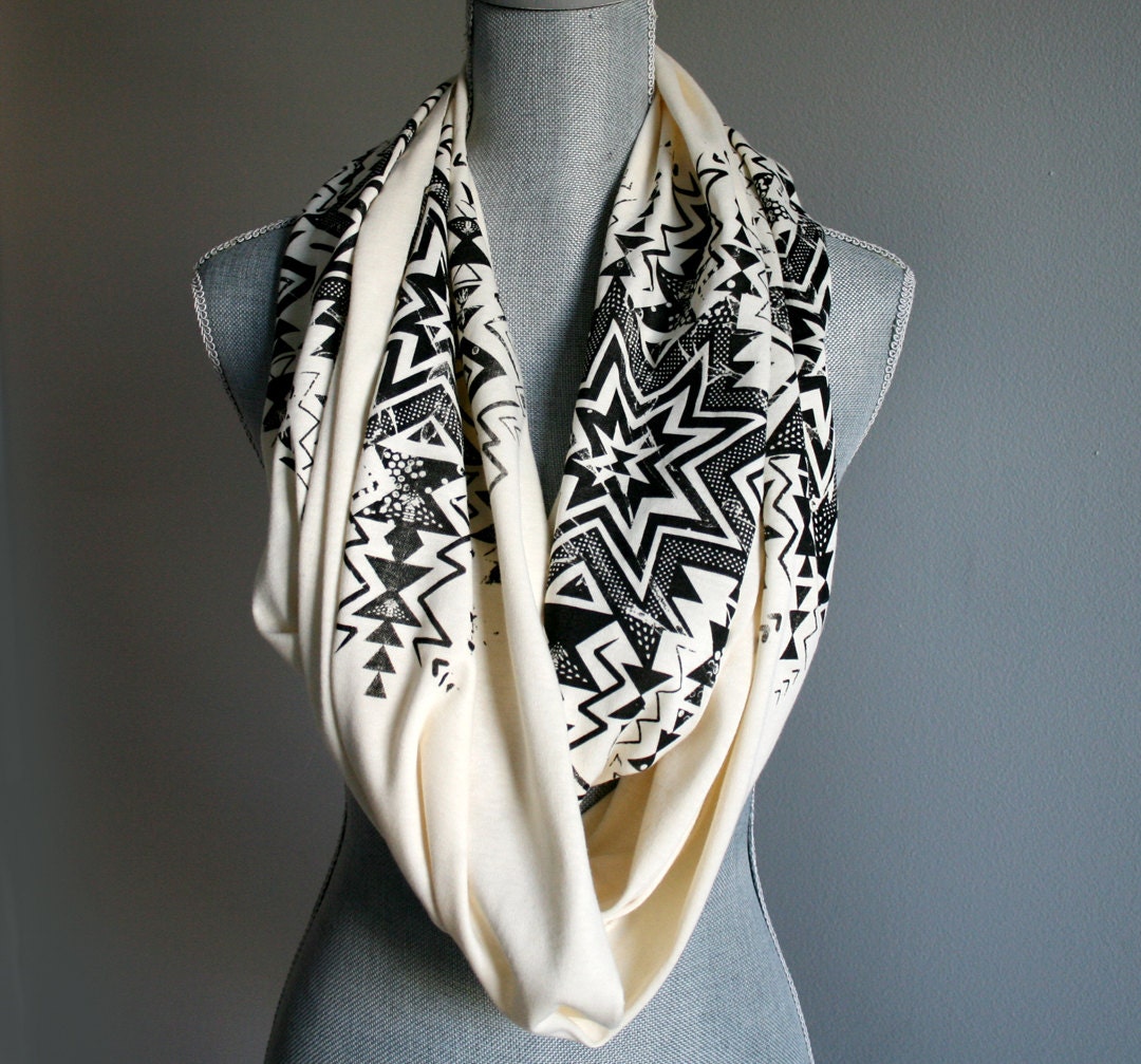 Cream INFINITY Long Jersey Scarf with Native by