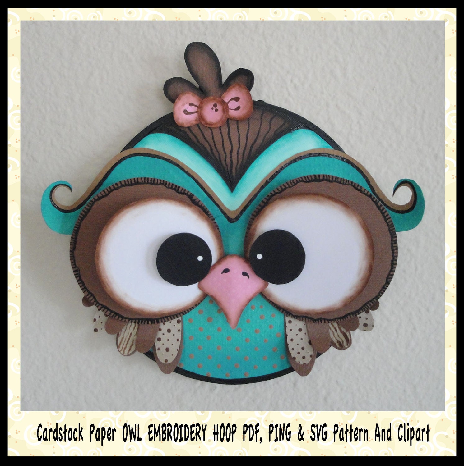 Download Digital PDF Pattern 3D Scrapbooking Cardstock Paper Owl