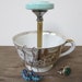 sea green gold antique teacup ring holder