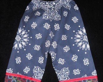 Baby Boys or Girls Size 6-12 months Navy Blue Bandana Long Pants