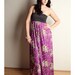 Purple Butterfly MAXI DRESS Polka Dot Handmade Long Strapless