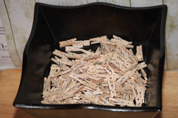 100 Mini Clothespins Natural Wood 1" Il_570xn