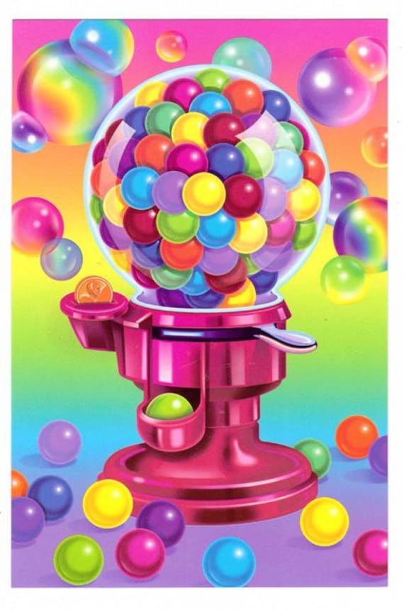 Lisa Frank Bubble Gum Machine Postcard LAST ONE