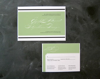 Elizabeth and Darcy- Classic Wedding Invitation and RSVP