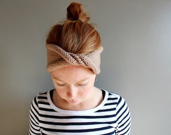 twisted knit headband in CUSTOM COLOUR (vegan friendly)