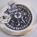 Broken China Mosaic Black and White Toile with Fleur De Lis